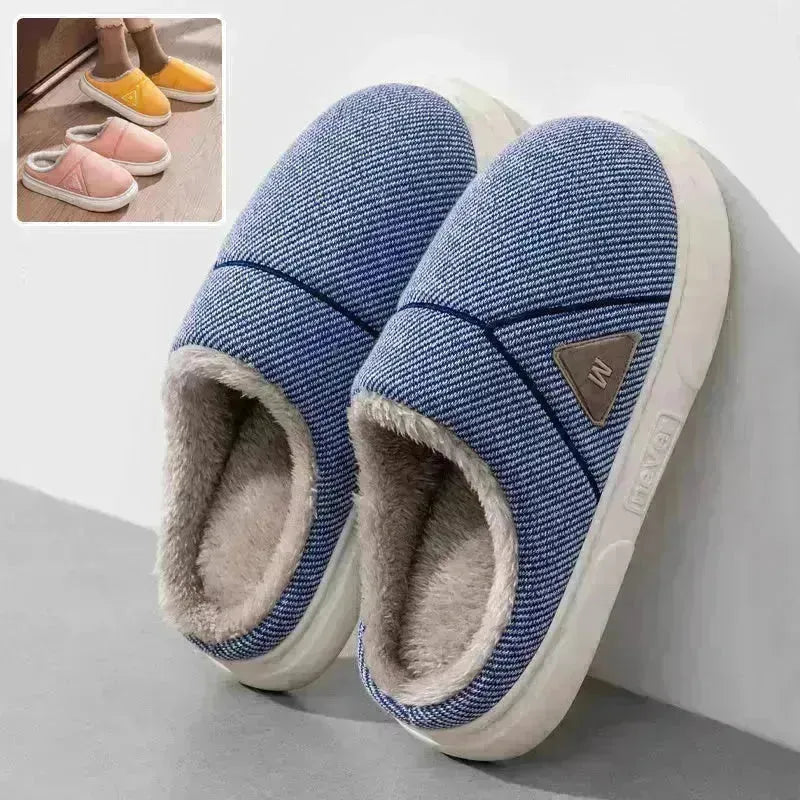 Slippers à rayures solides à rayures Hiver Chaussures en toison chaudes hommes Chambre intérieure Planchers de plancher pour femmes couple pour femmes