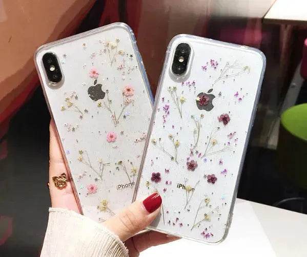 Dried flower epoxy silicone phone case - EX-STOCK Canada