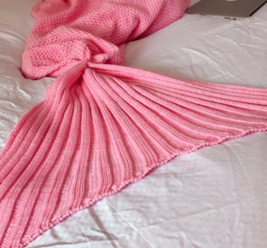 Hot Mermaid Blanket Handmade Knitted Sleeping Wrap TV Sofa Mermaid Tail Blanket Kids AdultBaby Crocheted Bag Bedding Throws Bag EX-STOCK Canada