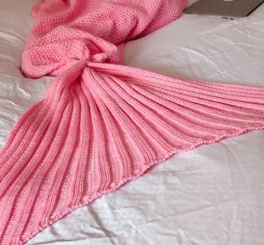 Hot Mermaid Blanket Handmade Knitted Sleeping Wrap TV Sofa Mermaid Tail Blanket Kids AdultBaby Crocheted Bag Bedding Throws Bag EX-STOCK Canada