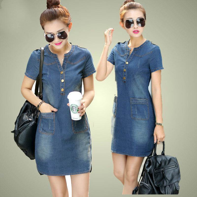 Casual Denim Fashion Mini Jeans dress - EX-STOCK Canada