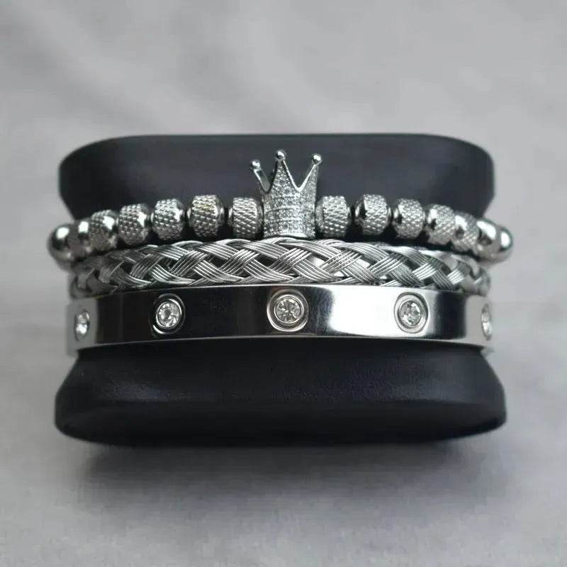 Crown Twist Woven Mesh With Diamond Digital Bracelet Set - EX-STOCK Canada