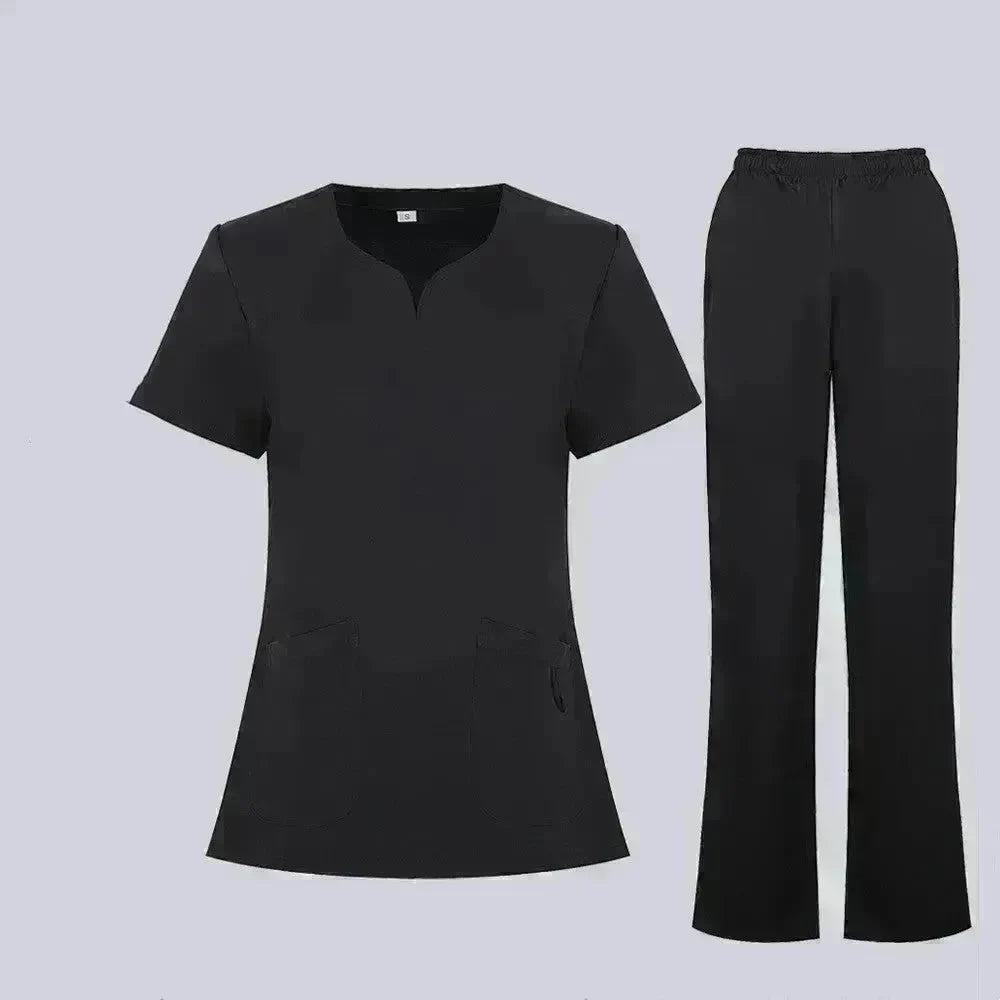 Women Nurse Uniform Female Hospital Nurse Costume V Neck Top Pants Set Nursing Uniforms Women Scrubs Set for Beauty Salon Massaging Workwear - EX-STOCK CANADA