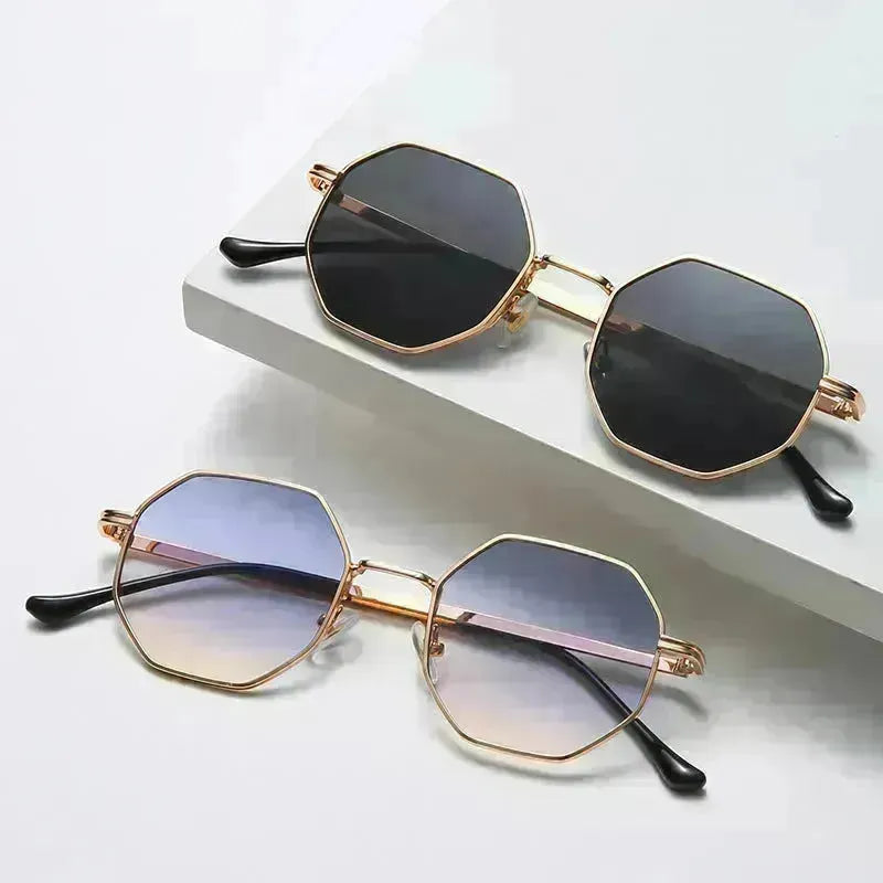 Lunettes de soleil polygonales en métal pour les lunettes de soleil polarisées pour hommes