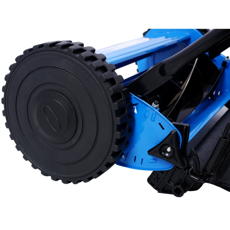 14 Inch 5-blade Hand Push Scroll Lawn Mower With Grass Device, Blue EX-STOCK Canada