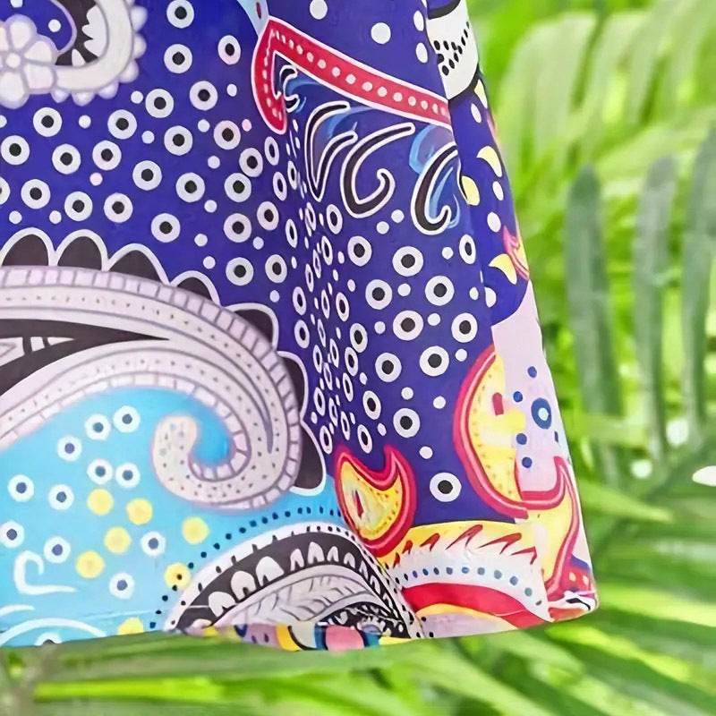 Women's V-Neck Floral Print Dress 3 4 Sleeve Summer Beach Vacation Dress With Pockets - EX-STOCK Canada