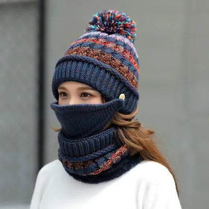Fall Winter knitted Woolen Balaclava Beanie hat for women - EX-STOCK CANADA