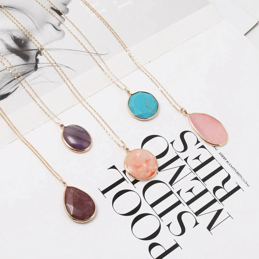 Personalized stone short Dress necklace Unisex - EX-STOCK Canada