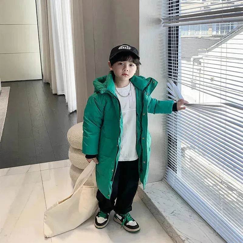 Children's Mid-length Down Jacket Thickened Winter Jacket for kids - EX-STOCK Canada