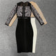 2pcs Beaded Studded Long Sleeve Mesh top and Midi Pencil skirt for work - EX-STOCK Canada