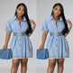 Women's Casual Cardigan Lapel Shirt Denim Dress - EX-STOCK Canada