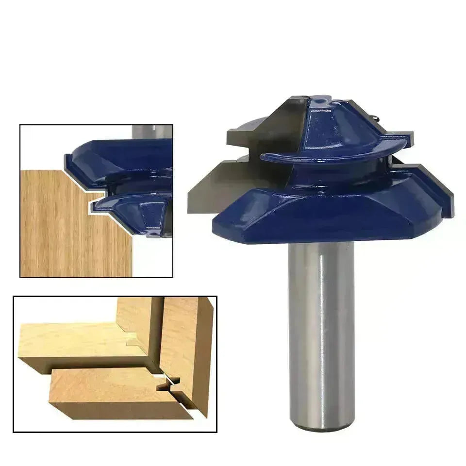 Giunto in legno 1/2 lingua e router groove gambo 45 gradi