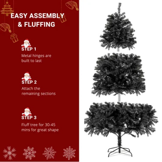 FCH 7ft 1500 Branch PVC Branch Iron Bracket Christmas Tree Black EX-STOCK Canada