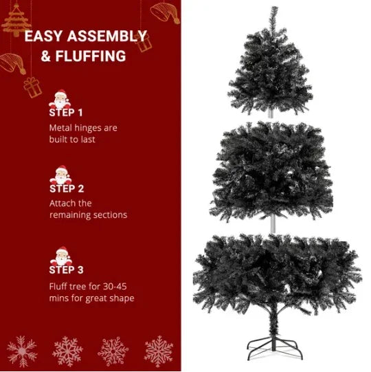 FCH 7ft 1500 Branch PVC Branch Iron Bracket Christmas Tree Black EX-STOCK Canada