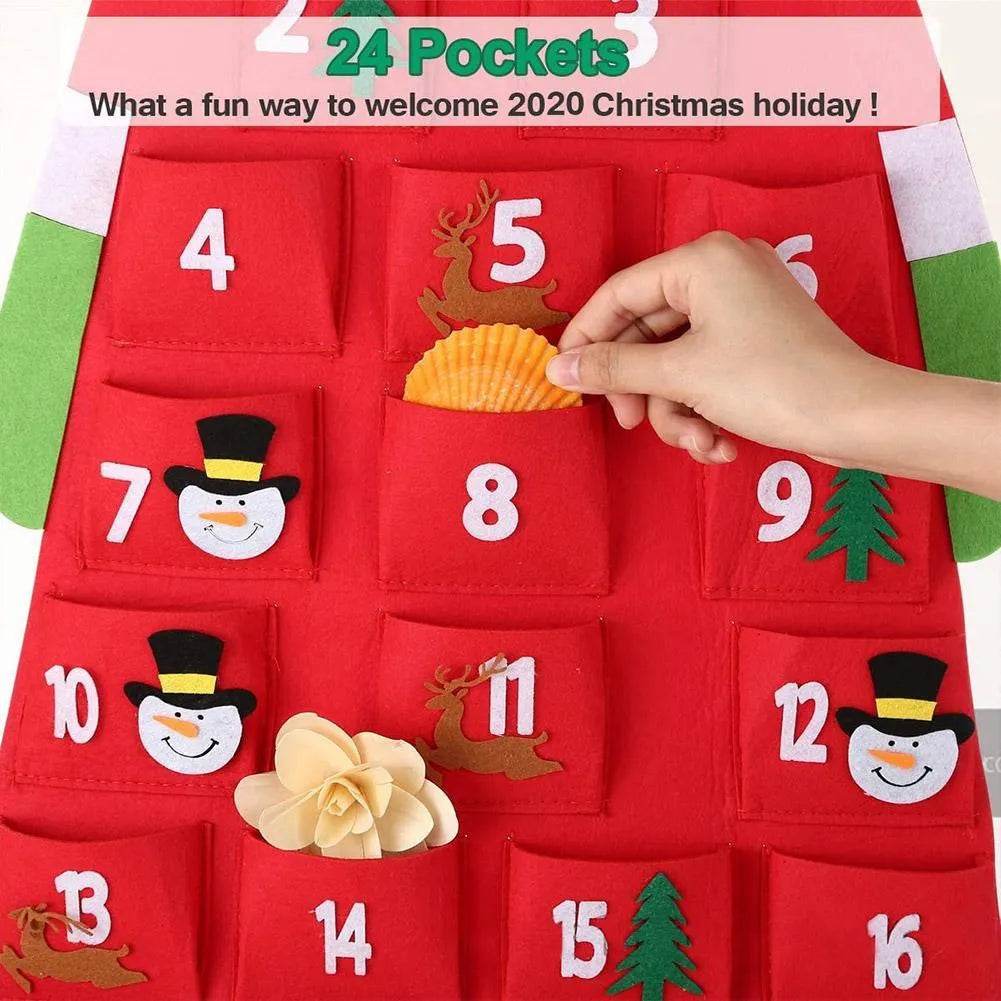 Advent Calendar Fabric Christmas Hanging Pendant Santa Claus Felt Ornaments DIY Advent Calendars Christma Decoration Christmas - EX-STOCK Canada