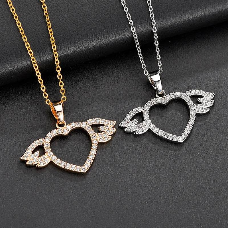 Women Fashion Angel love pendant Necklace Gold Silver - EX-STOCK Canada