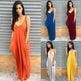 Plus size summer maxi dress beach vacation resort dress with pocket - EX-STOCK Canada