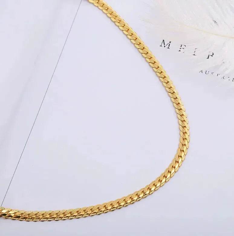Men Necklace Gold Tone Snake Chain - EX-STOCK Canada