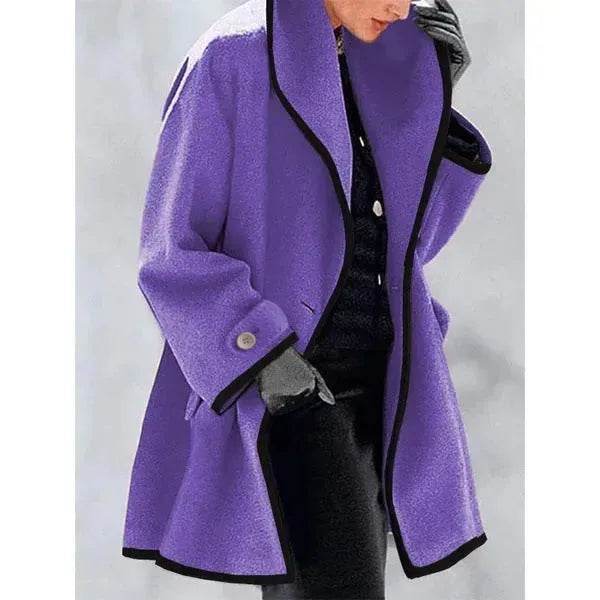 Winter Plain Hooded Cashmere coat for women - EX-STOCK Canada