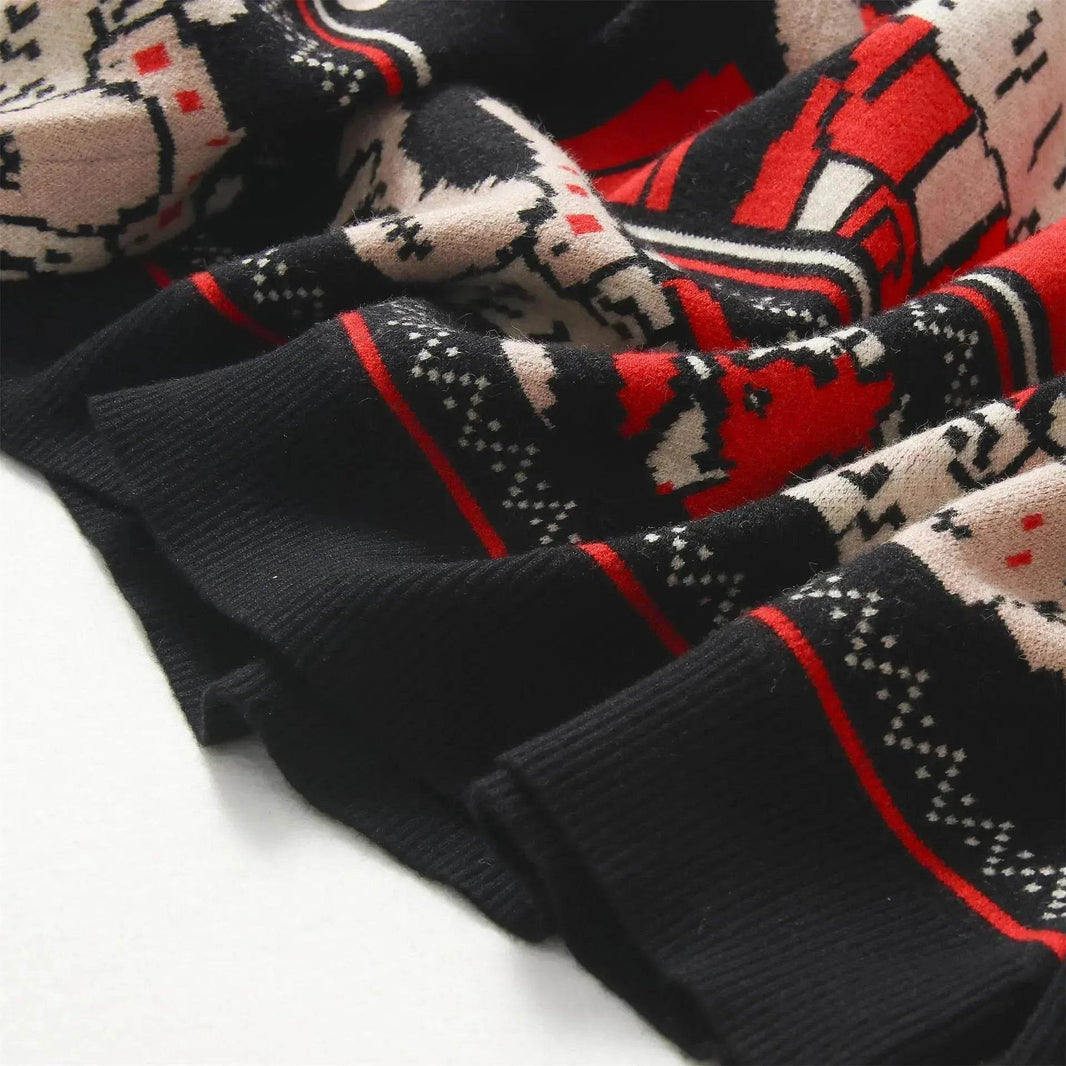 Funny Christmas sweater couple loose jacquard sweater - EX-STOCK Canada