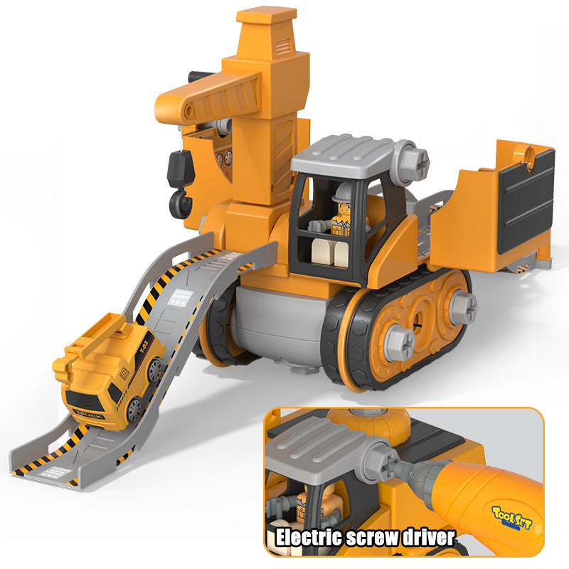 4-in-1 Construction Vehicle Toy Set, Build-and-Play Crane, Excavator and Track System EX-STOCK Canada