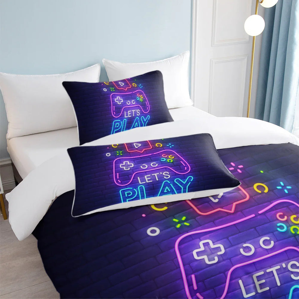 Gaming Duvet Cover Set Twin Full Queen King Size Video Game Controller Bedding Set, Boys Video Games Comforter Cover With 2 Pillow Shams, Bed Set For Boys Girls Bedroom Decor EX-STOCK Canada
