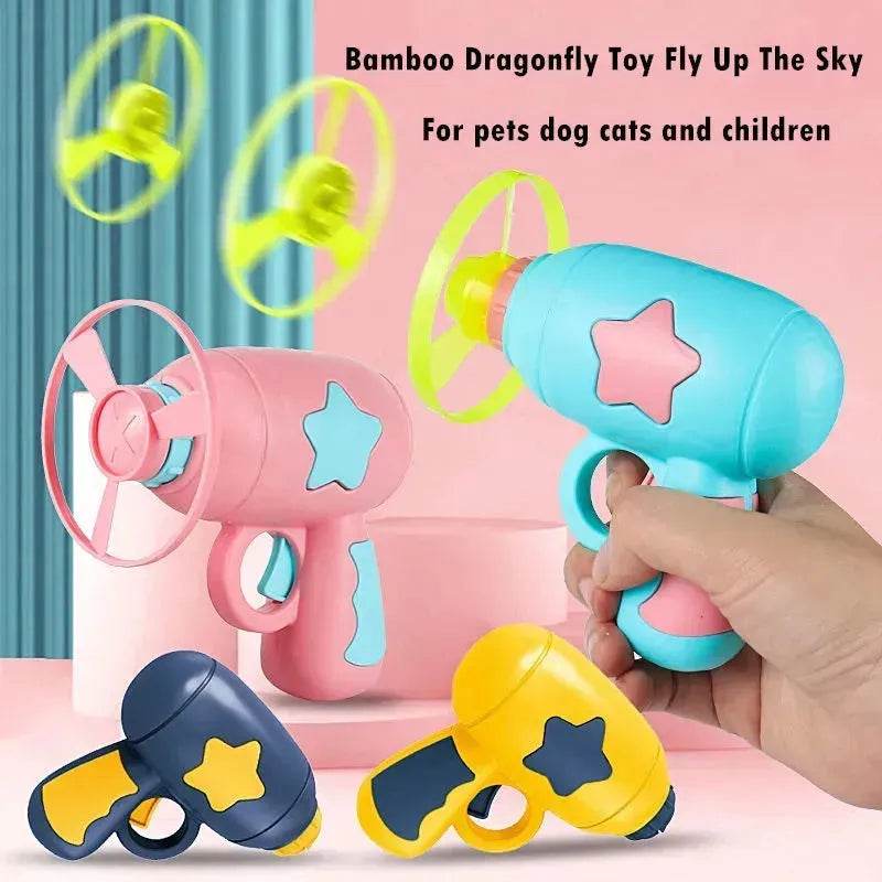 Pet Toy Dog Cat LED Light Toy Luminous Children's Party Toy Bamboo Dragonfly Toy Training Toy Pet Throw Launcher - EX-STOCK Canada