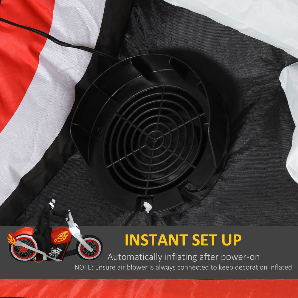 6' Long Halloween Grim Reaper Flaming Motorcycle Outdoor LED Lighted Airblown Inflatable Decoration Holiday Seaon Garden Lawn Decor EX-STOCK Canada