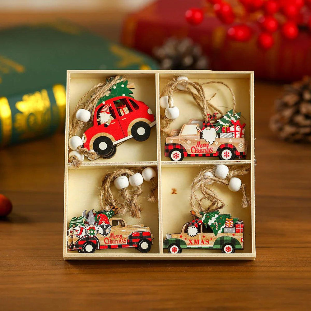 12 PCs Faceless Old Man Christmas Wooden Pendant Boxed Christmas Tree EX-STOCK Canada