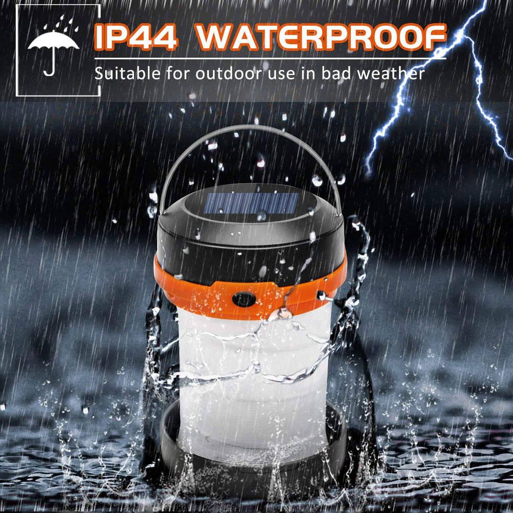 Wanjo Collapsible LED Solar Camping Lights With Free Multifunctional Whistle, Rechargeable Camping Latern, Portable Outdoor Gear For Camping Travel Fishing - EX-STOCK Canada