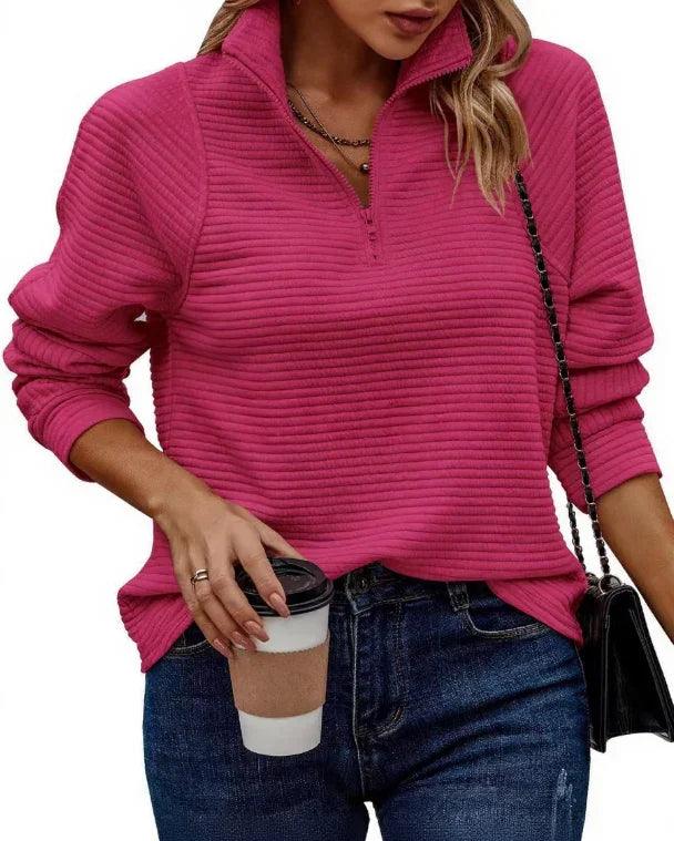 Hoodie à col zippé uni pour femmes, best-seller Amazon en Europe et en AmériqueEX-STOCK Canada