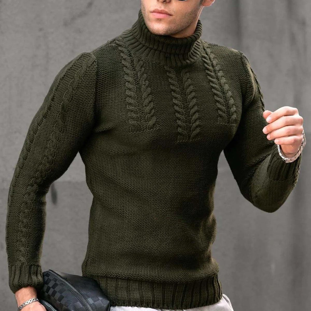 Men's Turtleneck Twisted Long-sleeved Sweater Thermal Head Cover EX-STOCK Canada