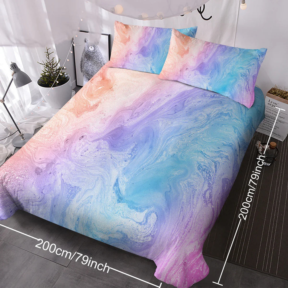 Girly Duvet Cover Rainbow Glitter Ombre Bedding Sets 3 Pcs Chic Purple Blue Green Pastel Bed Spreads Sparkle Quilt Cover Set With 2 Pillow Shams EX-STOCK Canada