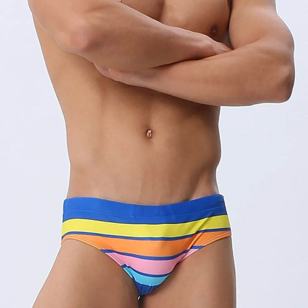 Multi-color Stripe Fashion Trendy Print Holiday Briefs men underwear - EX-STOCK Canada