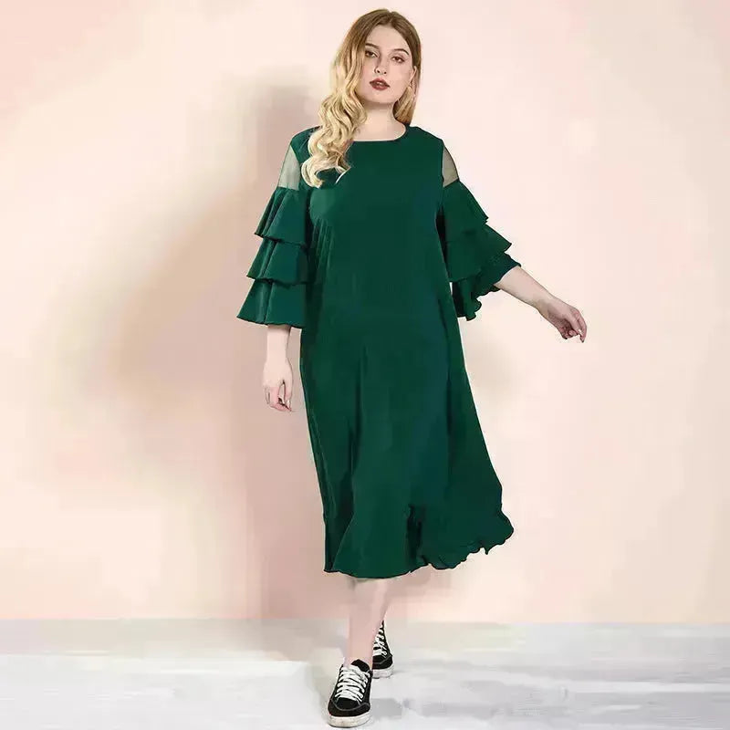 Spot primaverile ed estate abito da donna plus size abiti da gonna a vendinatura calda per mamma abito midi