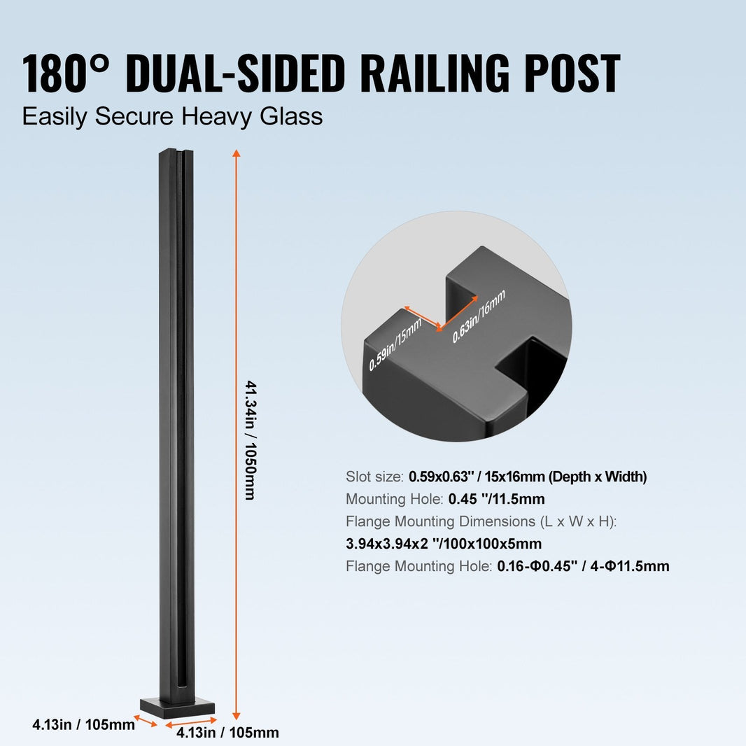 Thickness Tempered Glass, 304 Stainless Steel Glass Mounting Clamp, Glass Shelf Bracket For Balcony, Garden, Deck, Stair, Black EX-STOCK