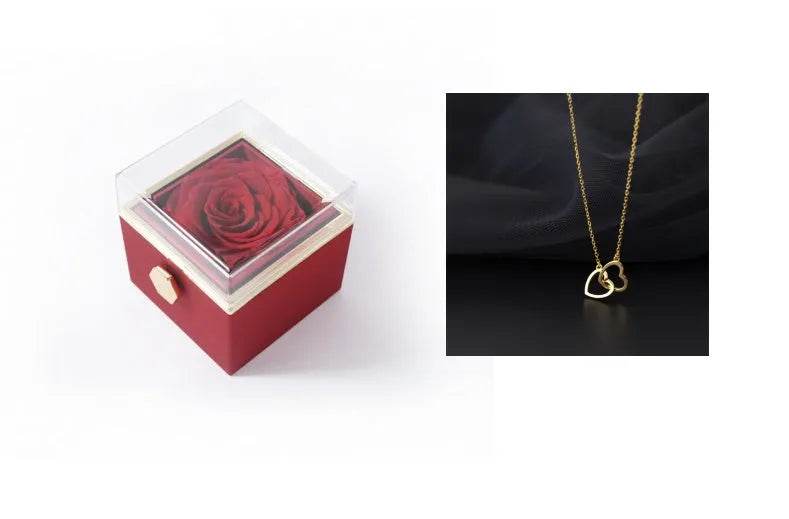 Fashion Acrylic Rotating Valentine Rose Jewelry gift Box - EX-STOCK Canada