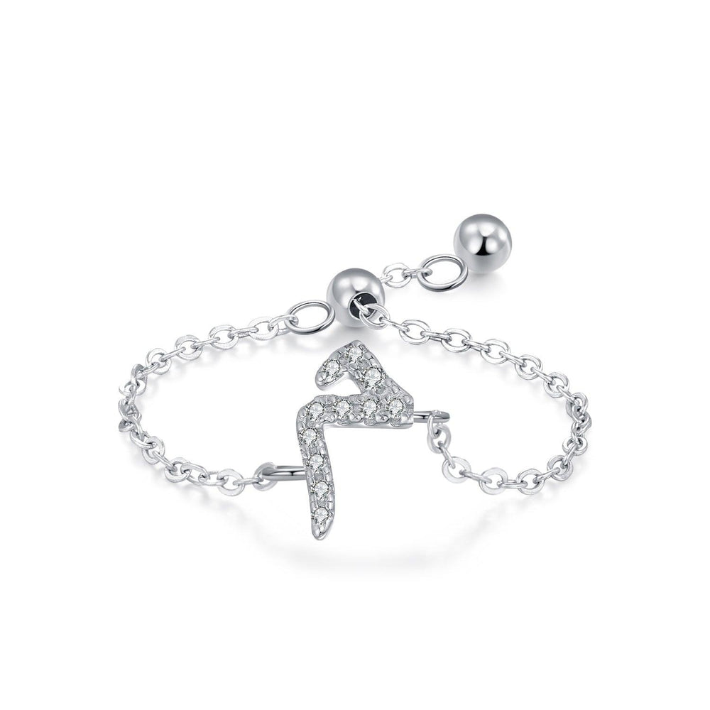 Chaîne extractible en argent sterling S925 avec lettres arabes style niche, assortie et empilableEX-STOCK Canada