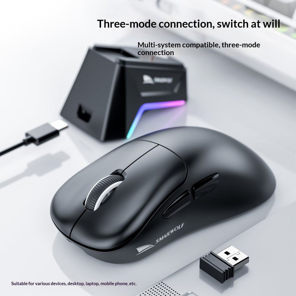 Smailwolf M5 Tri-Mode Wireless Mouse with Charging Dock block