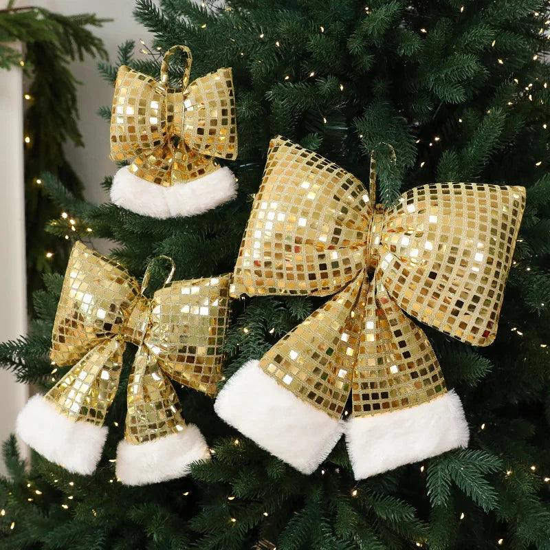 Mirror Bow Christmas Tree Decoration EX-STOCK Canada