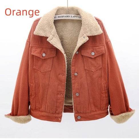 Lamb Wool Thickened Plus Velvet Denim Jacket Women EX-STOCK Canada