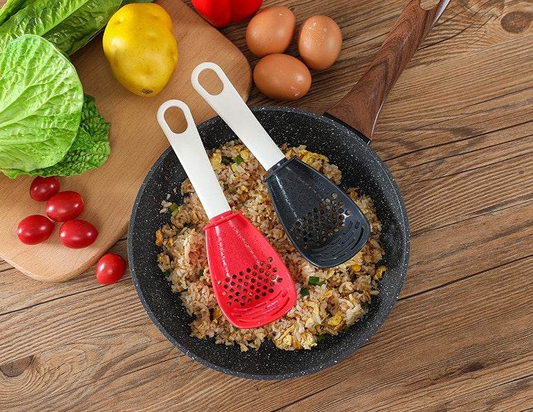Multifunctional Slotted Spoon Grinding Cooking Spoon Mashed Auxiliary Food Ginger Garlic Spoon Press Potatoe Stir-frying Spatula Kitchen Gadget - EX-STOCK Canada