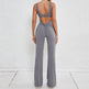 Hollow Back Workout Jumpsuit Sports Athleisure Yoga Wide Leg Jumpsuit - EX-STOCK Canada