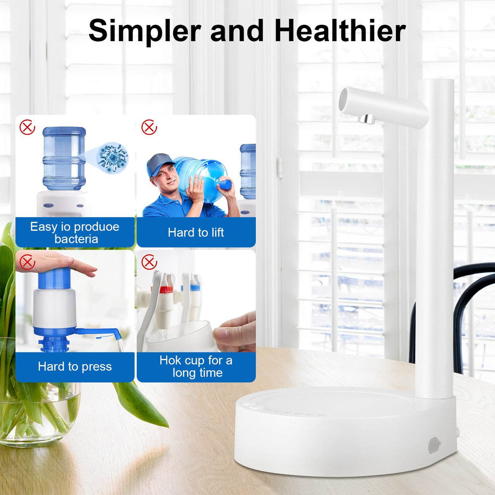 Smart Desktop Table Water Dispenser Pump Water Discharge Adjustable Portable Detachable USB Charging - EX-STOCK Canada