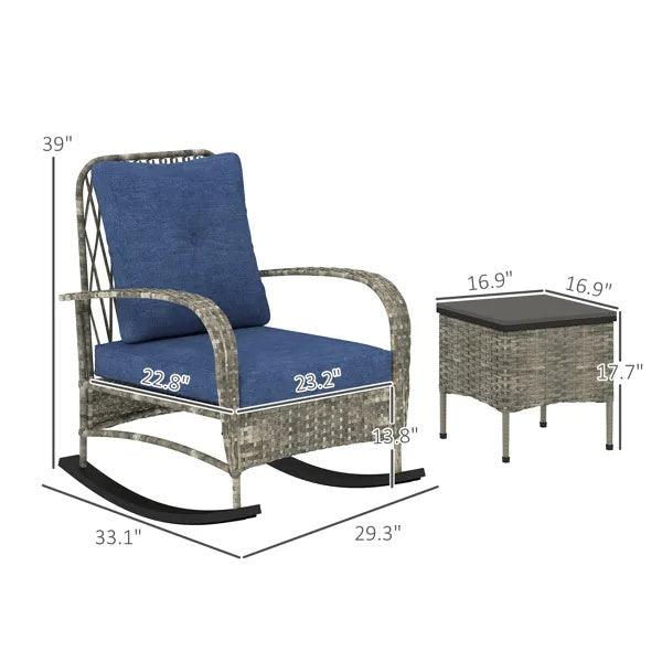 Sillón Tumbona de Ratán, Conjunto de Muebles de Patio de MimbreEX-STOCK Canada