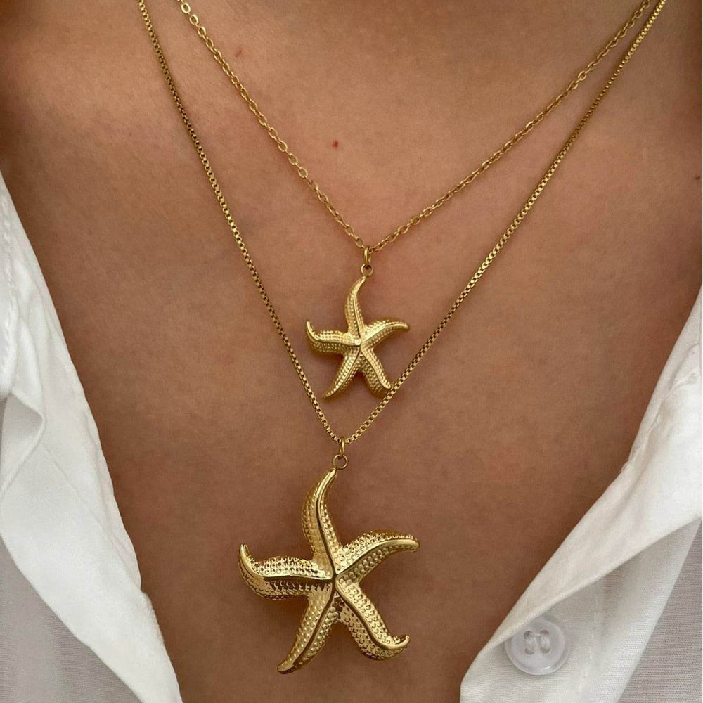 Women's necklace - Stainless Steel Starfish Conch Necklace - EX-STOCK Canada