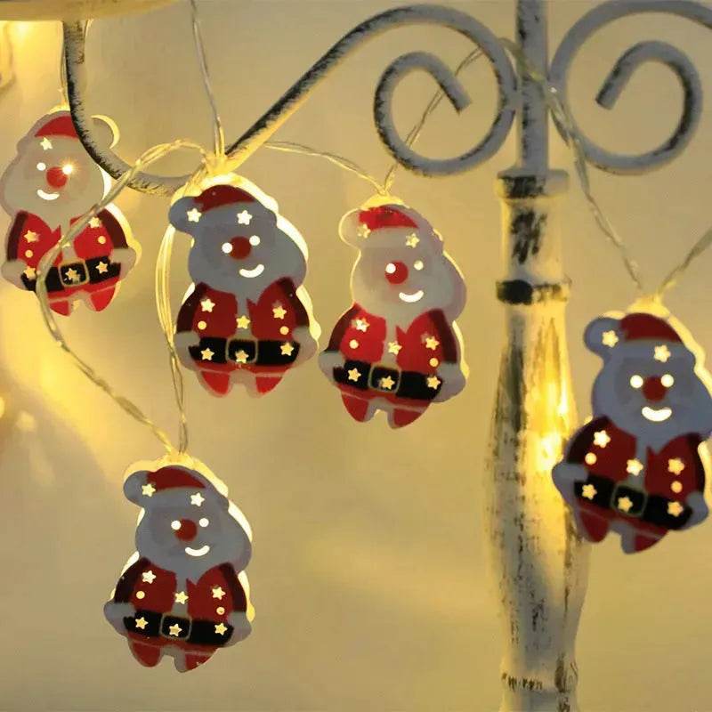 Christmas LED Light String Santa Claus Elk Snowman Xmas Ornament String Light Christmas Decorations New Year Navidad Gift - EX-STOCK Canada