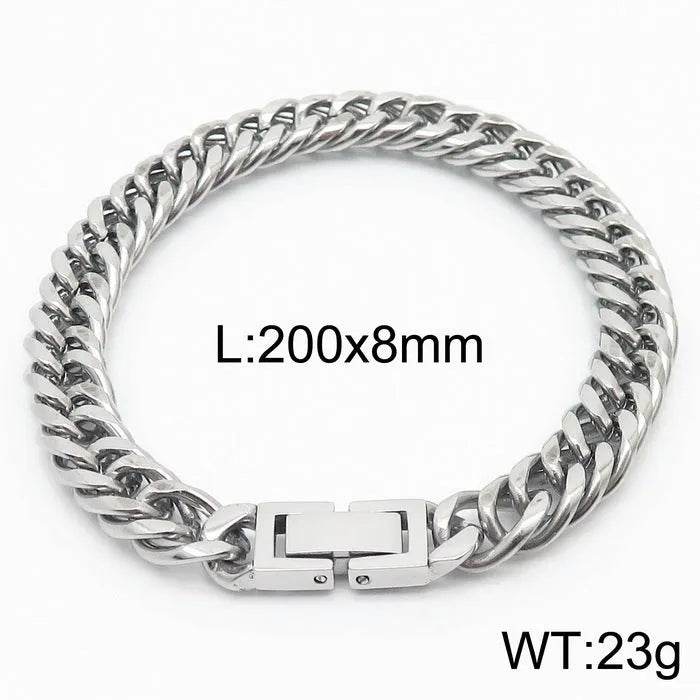 Cuban Link Chain Trimming Chain Jewelry Buckle Titanium Steel Bracelet - EX-STOCK Canada