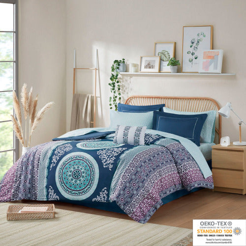 Queen Boho Comforter Set With Bed Sheets EX-STOCK