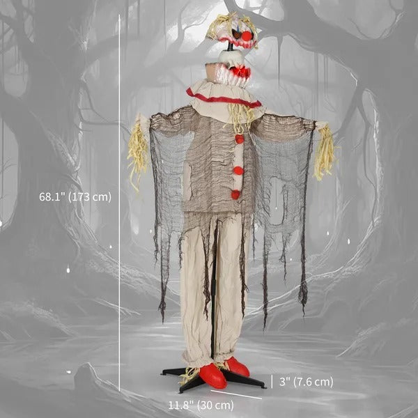 68 Life Size Halloween Animated Pumpkin Clown With Glowing LED Eyes, Battery Operated, Indoor Party Props EX-STOCK Canada